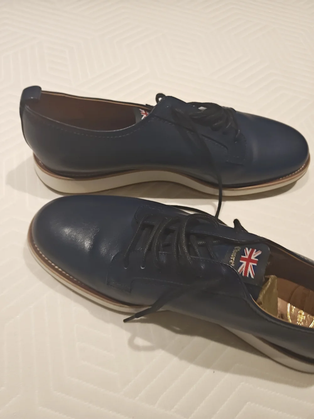 Church's Navy Leather Derby Shoes Size 10.5